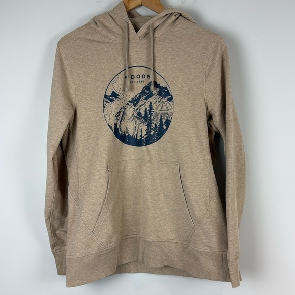 Woods Adventure Hoodie Beige Size Large - Picture 1 of 7